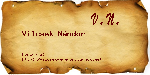 Vilcsek Nándor névjegykártya